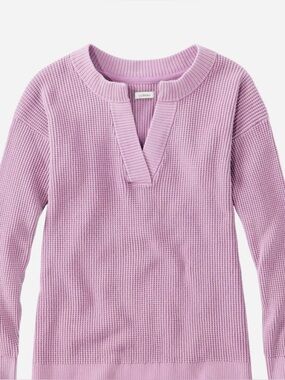 LL Bean. Sunwashed Split neck Waffle Thermal. Orchid. Size Medium.